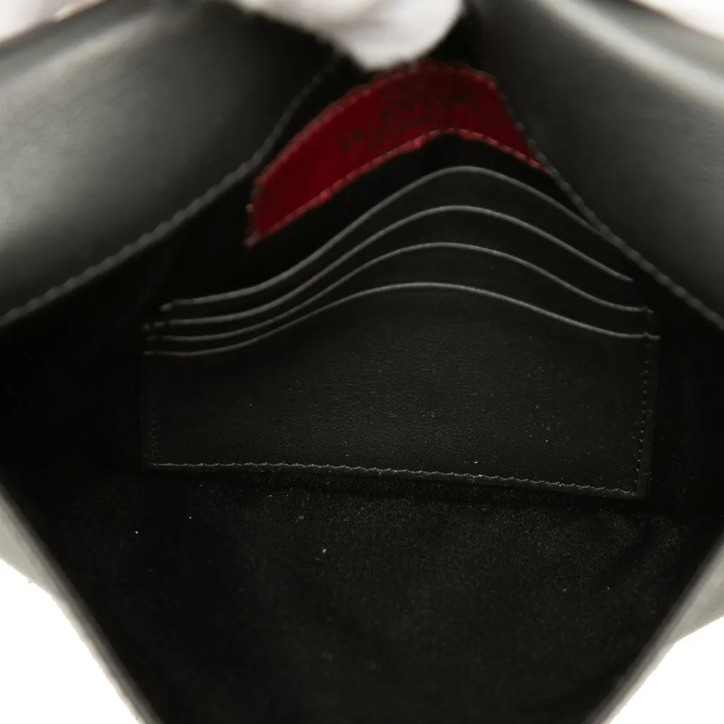 Valentino Calfskin Rockstud Envelope Flat Wristlet Clutch Black Leather Very good - Model View