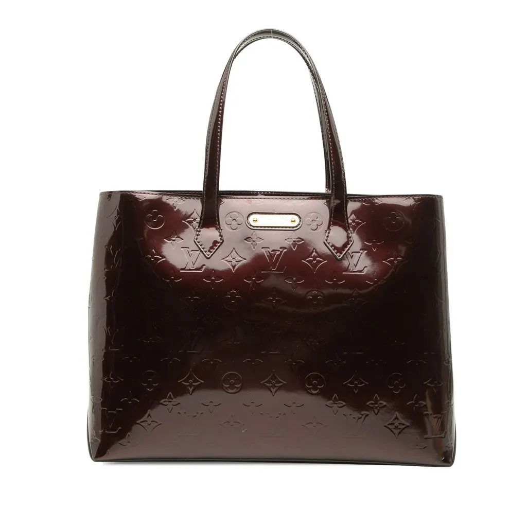 Louis Vuitton Monogram Vernis Wilshire MM Purple Leather Very good - Front View