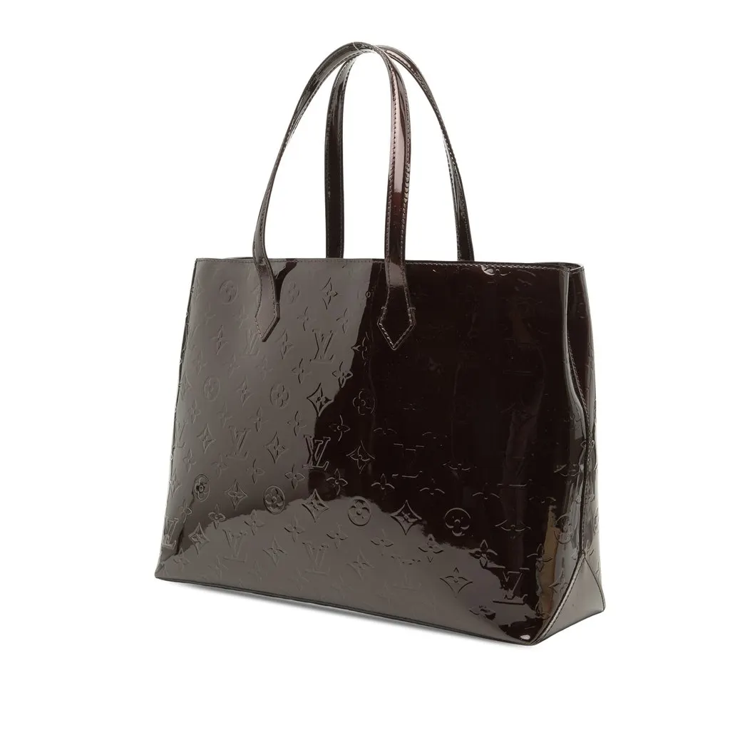 Louis Vuitton Monogram Vernis Wilshire MM Purple Leather Very good - Back View