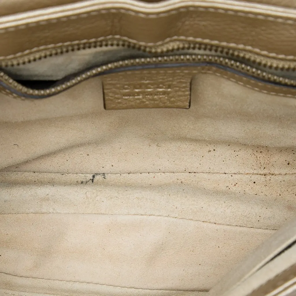 Gucci Medium Calfskin 1973 Chain Crossbody Gold Leather Good - Model View