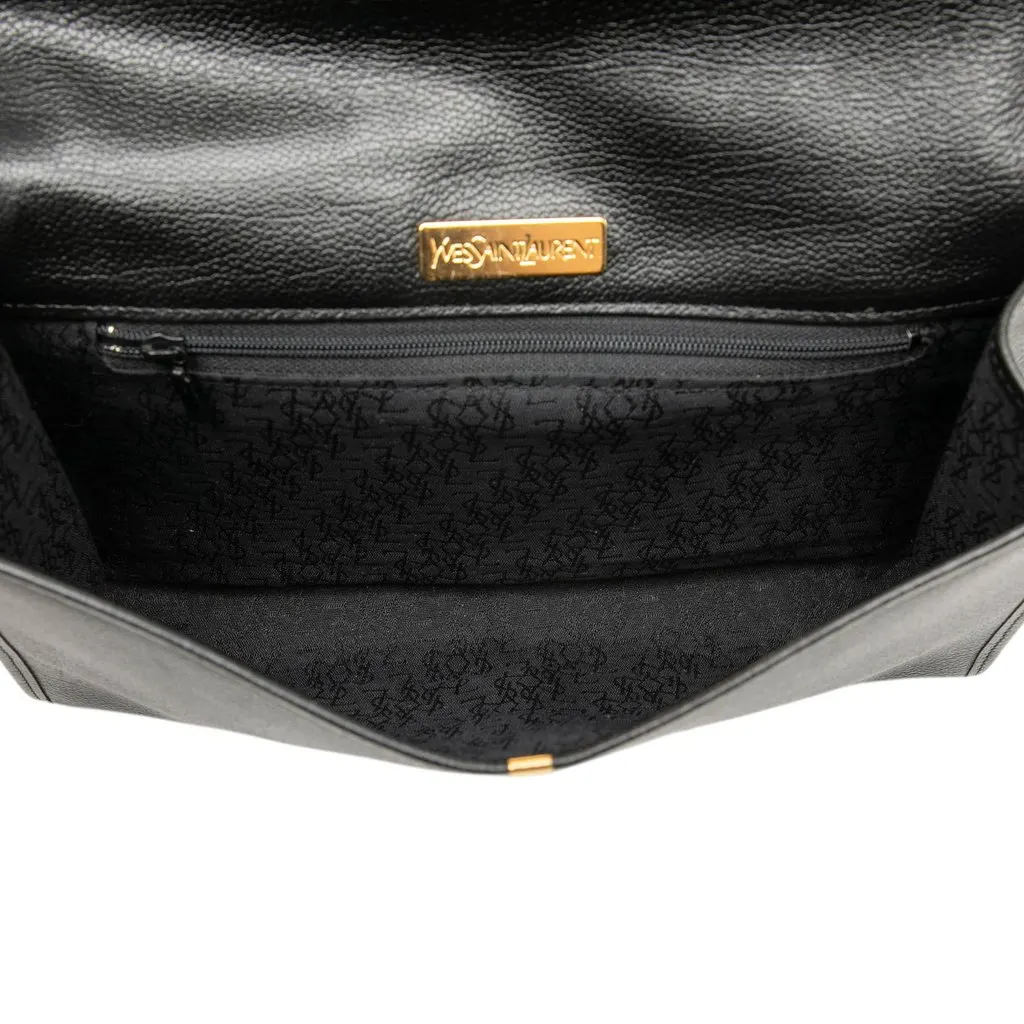 Saint Laurent Grain de Poudre Envelope Clutch Black Leather Very good - Model View