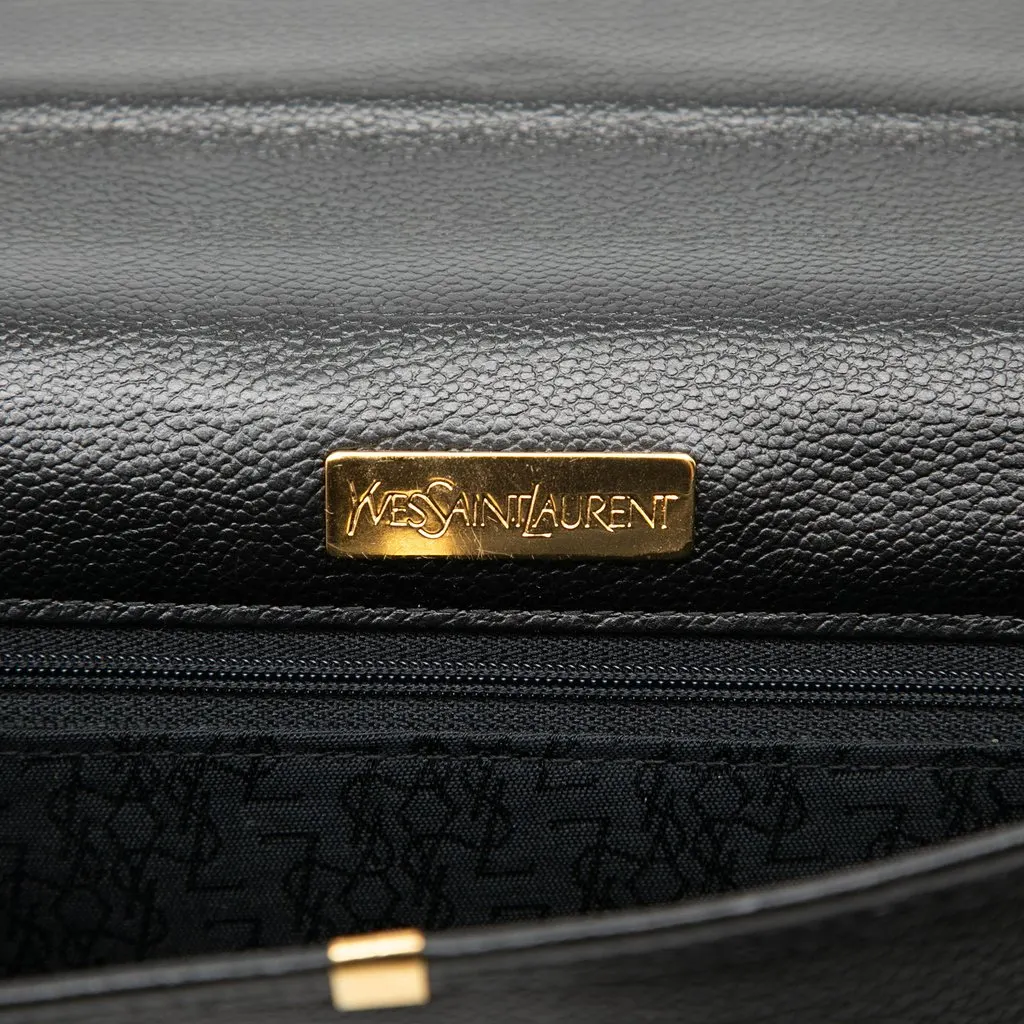 Saint Laurent Grain de Poudre Envelope Clutch Black Leather Very good - Box View