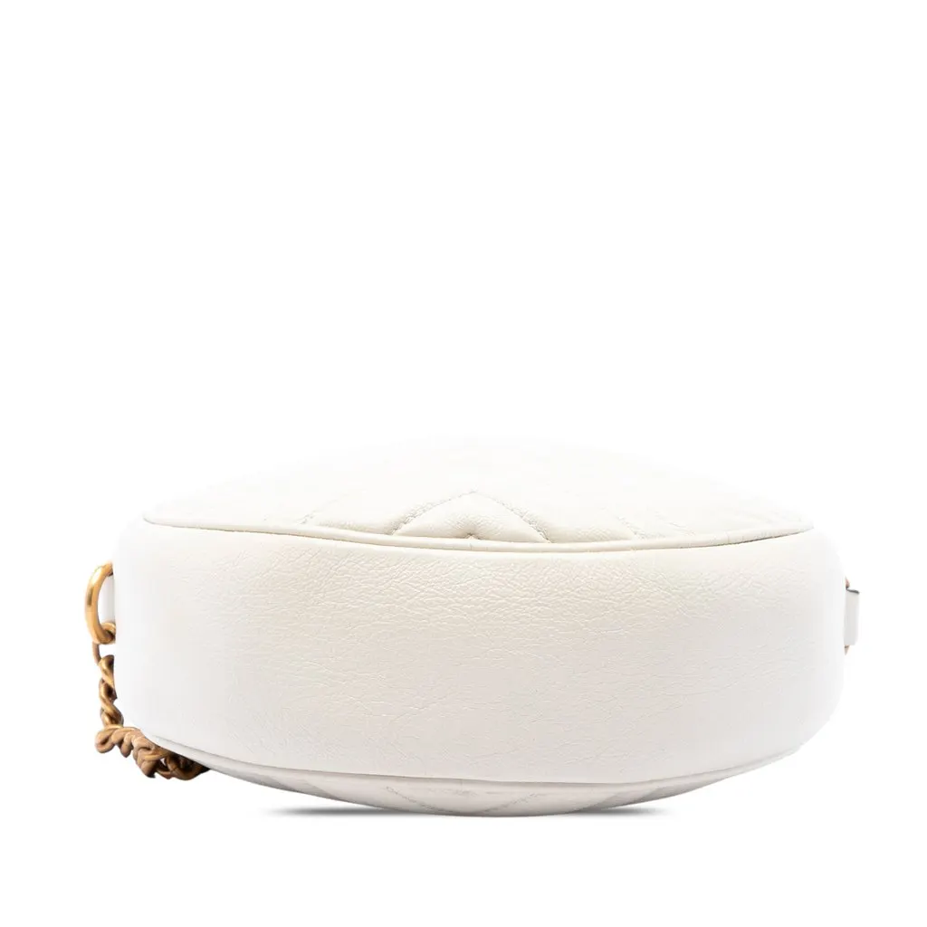 Gucci Mini GG Marmont Matelasse Calfskin Round Crossbody White Leather Very good - Inside View