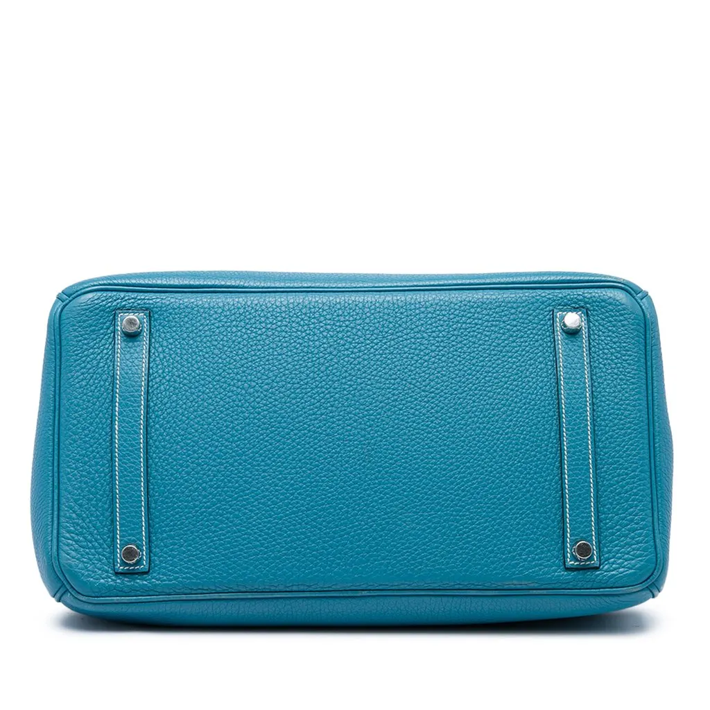 Hermès Clemence Birkin Retourne 35 Blue Leather Very good - Inside View
