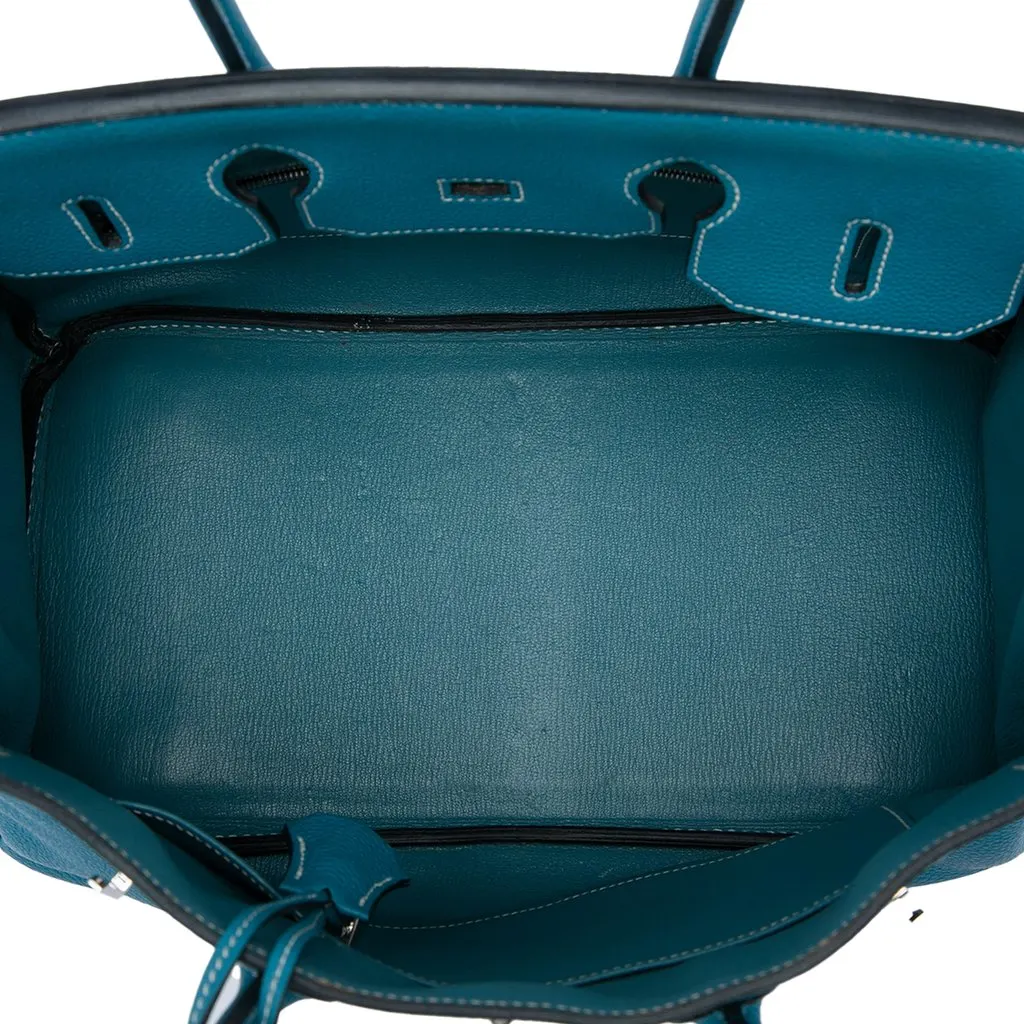 Hermès Clemence Birkin Retourne 35 Blue Leather Very good - Model View