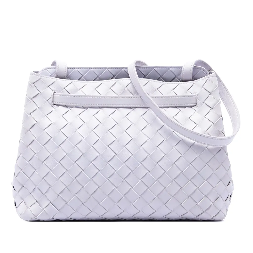Bottega Veneta Nappa Intrecciato Crossbody Purple Leather Good - Front View