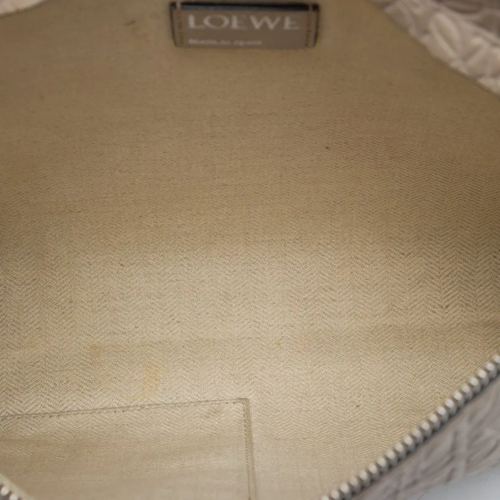 Loewe Embossed Anagram Leather Repeat T Clutch Brown Leather Very good - Model View