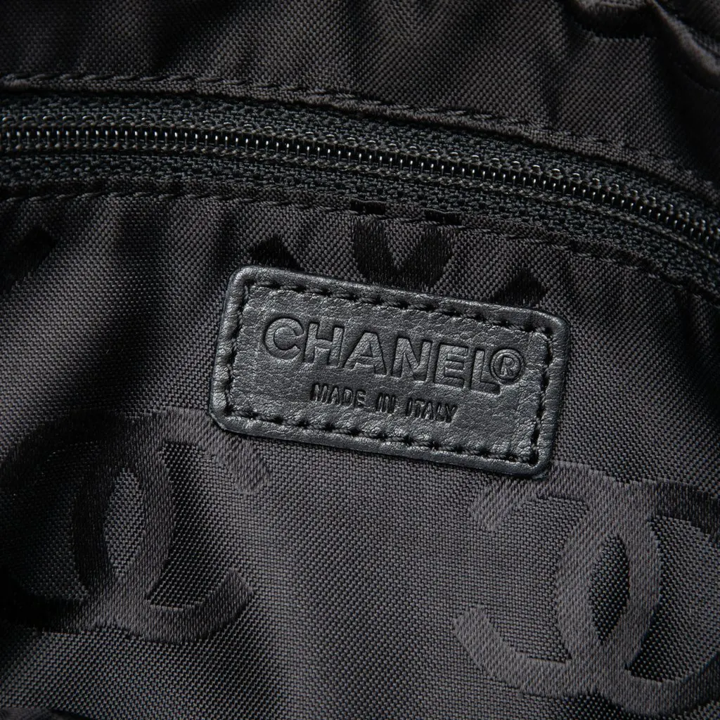 Chanel CC Chocolate Bar Jersey Handbag Black Cotton Very good - Box View