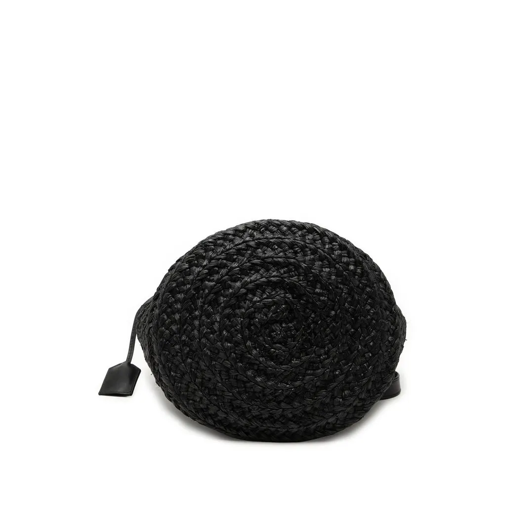 Saint Laurent Small Raffia Panier Tote Black Very good - Inside View