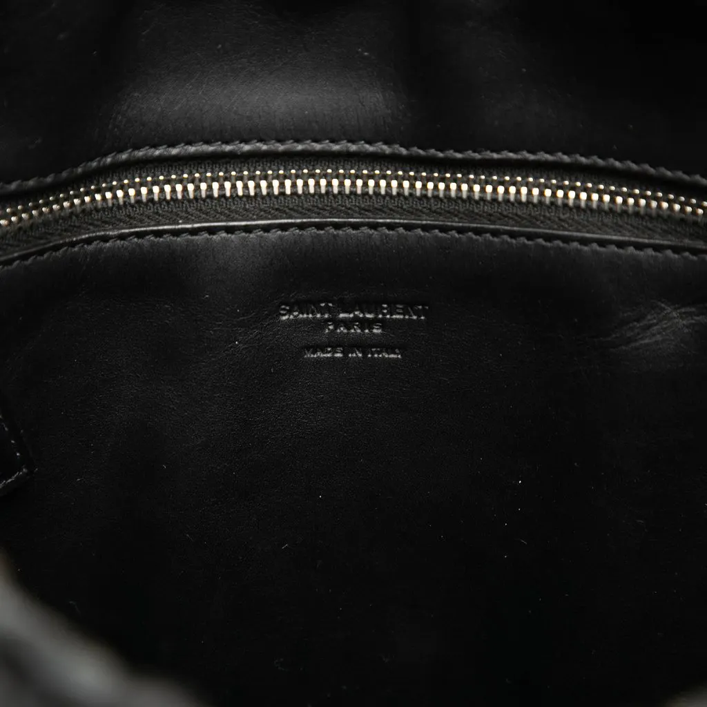 Saint Laurent Small Raffia Panier Tote Black Very good - Box View