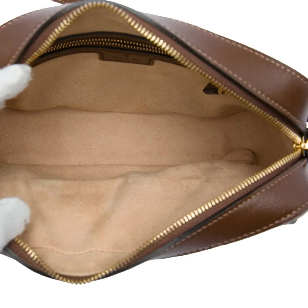 Gucci Small GG Supreme Horsebit 1955 Crossbody Beige Canvas Good - Model View