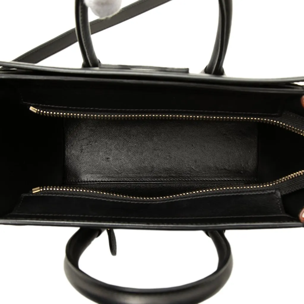 Celine Nano Tricolor Nubuck and Drummed Calfskin Luggage Tote White Leather Good - Model View