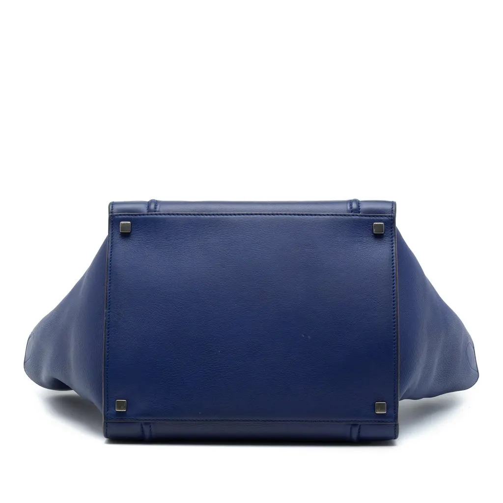 Celine Medium Grained Calfskin Phantom Luggage Tote Blue Leather Very good - Inside View