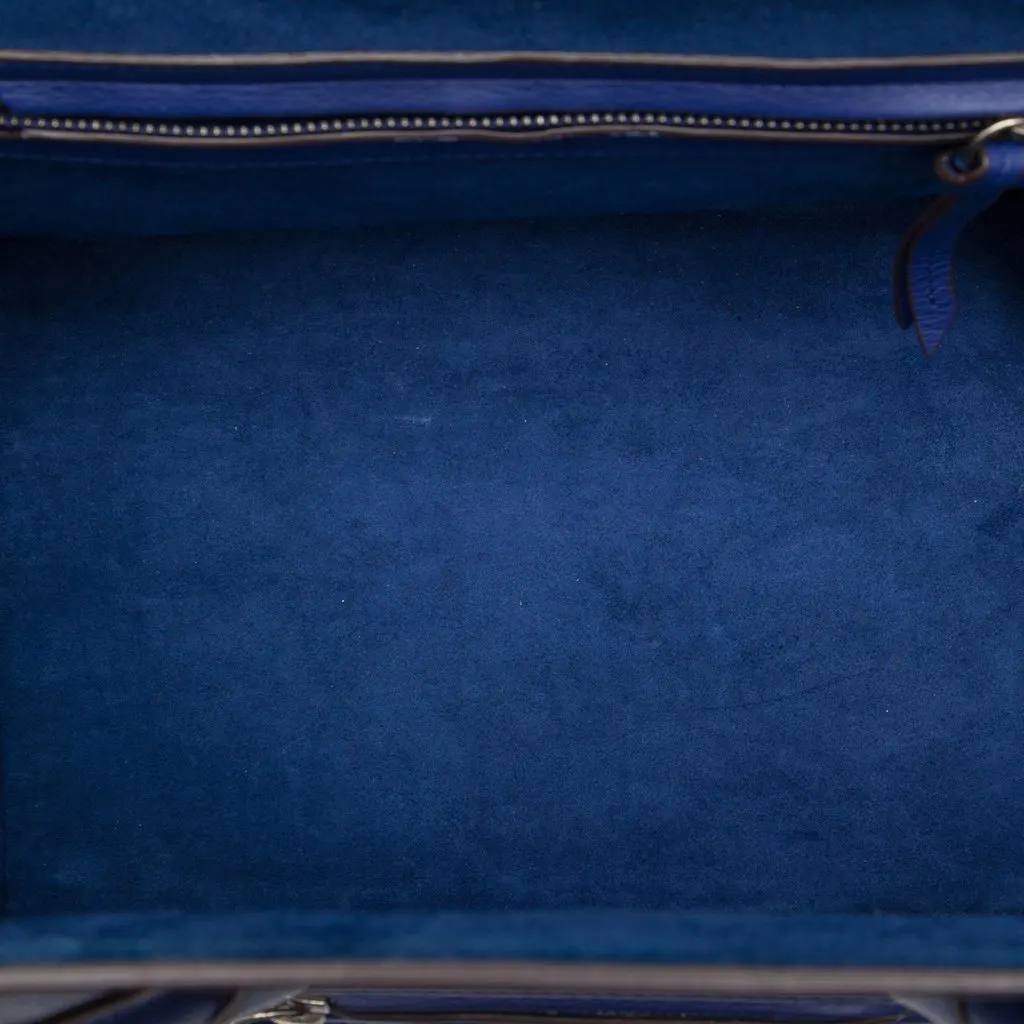 Celine Medium Grained Calfskin Phantom Luggage Tote Blue Leather Very good - Model View