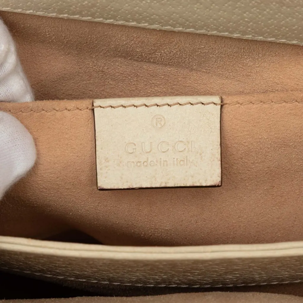 Gucci Small Calfskin Web Ophidia Chain Crossbody White Leather Very good - Box View