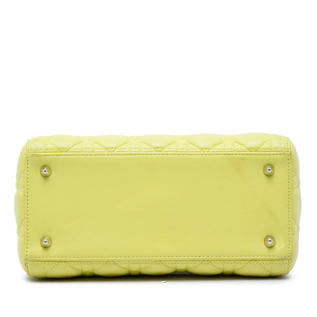 Dior Medium Lambskin Cannage Lady Dior Yellow Leather Very good - Inside View