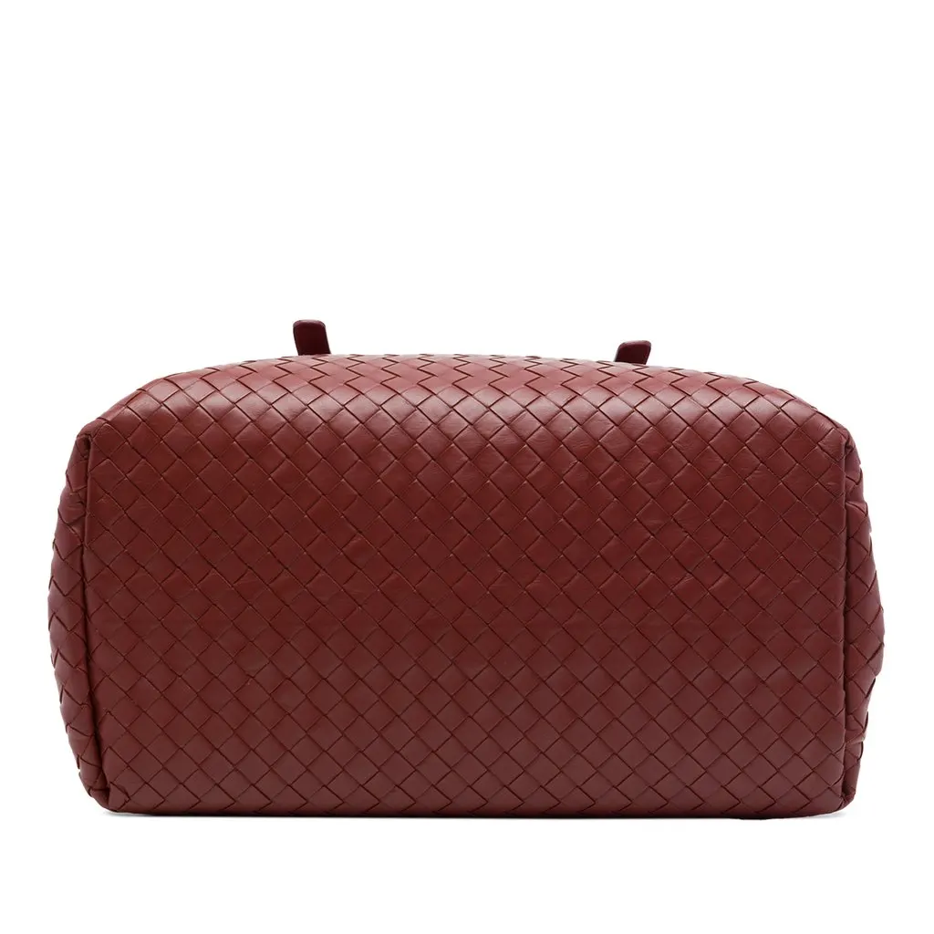 Bottega Veneta Small Nappa Intrecciato Roma Satchel Red Leather Very good - Inside View