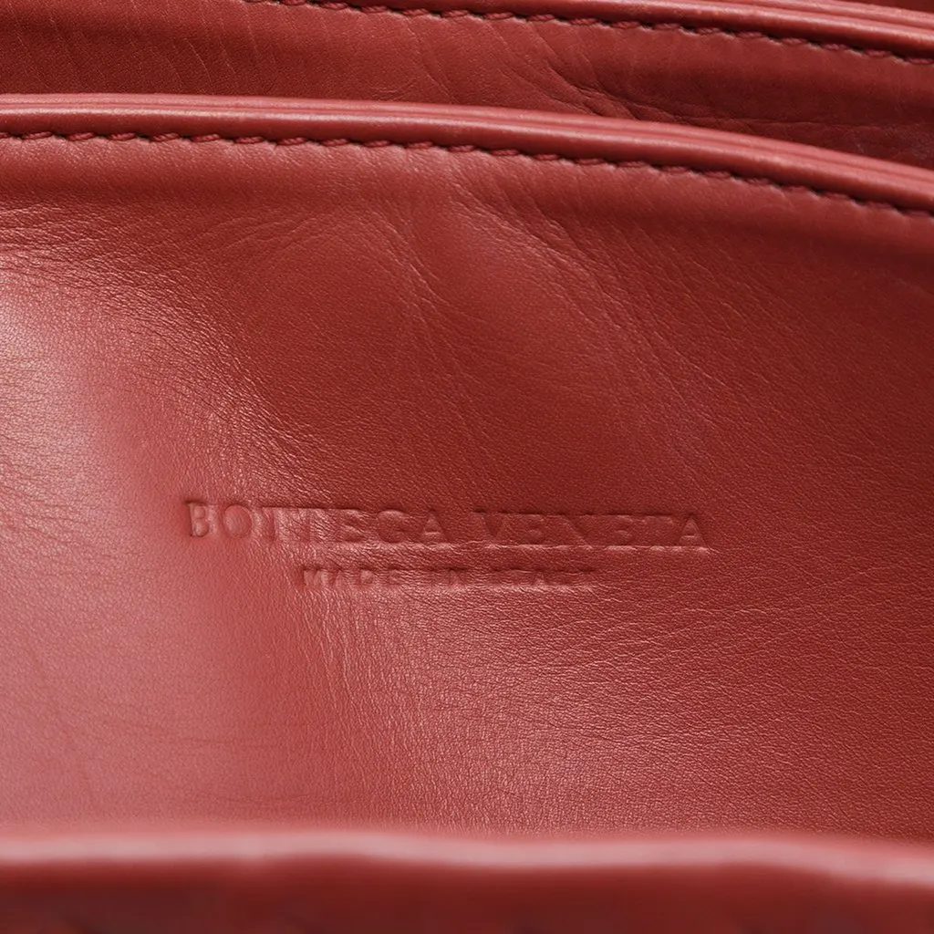 Bottega Veneta Small Nappa Intrecciato Roma Satchel Red Leather Very good - Box View