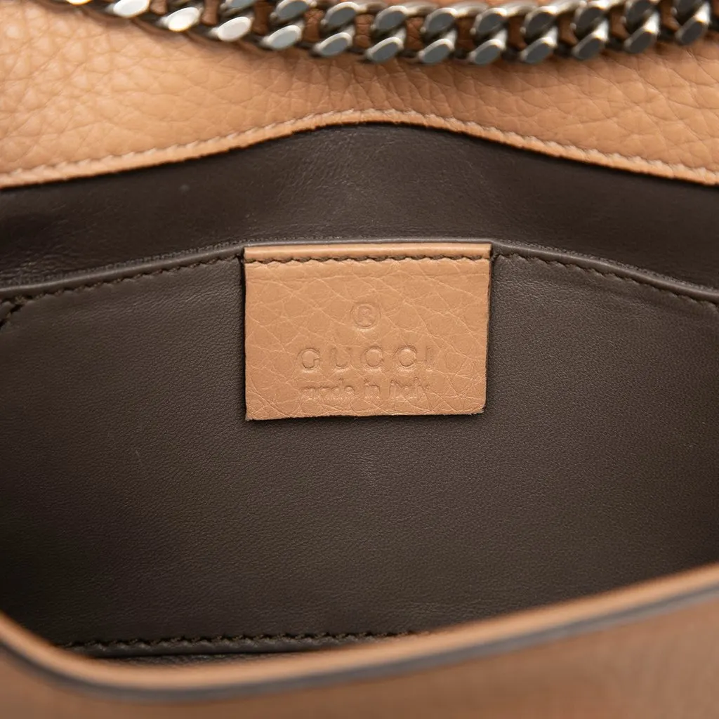 Gucci Small Calfskin Studded Miss Bamboo Crossbody Beige Leather Very good - Box View