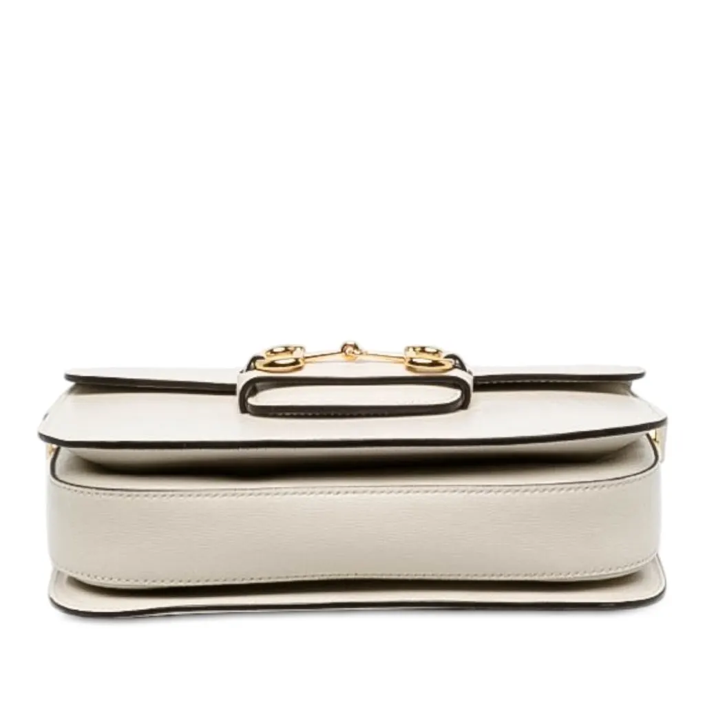 Gucci Medium Calfskin Horsebit 1955 Shoulder Bag White Leather Very good - Inside View