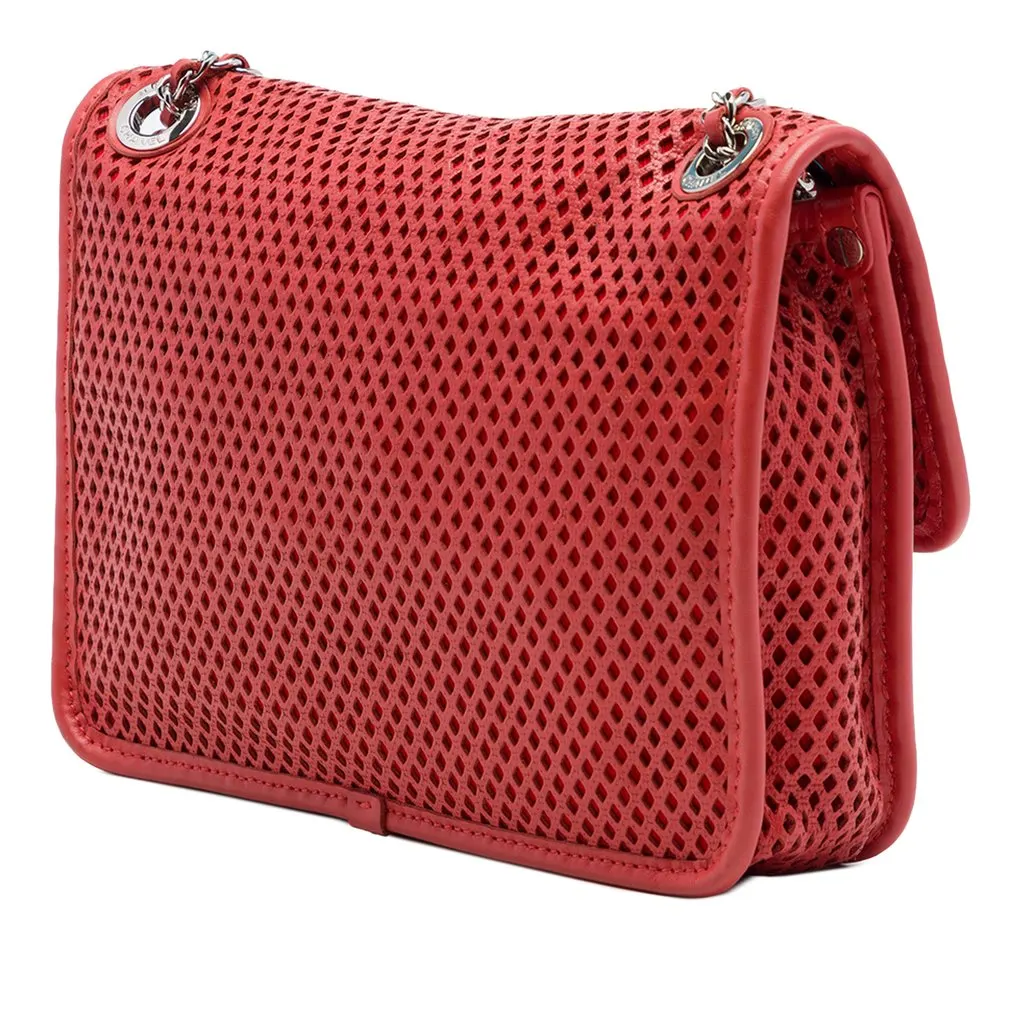 Chanel Small Perforated Calfskin Up In The Air Flap Red Leather Very good - Back View