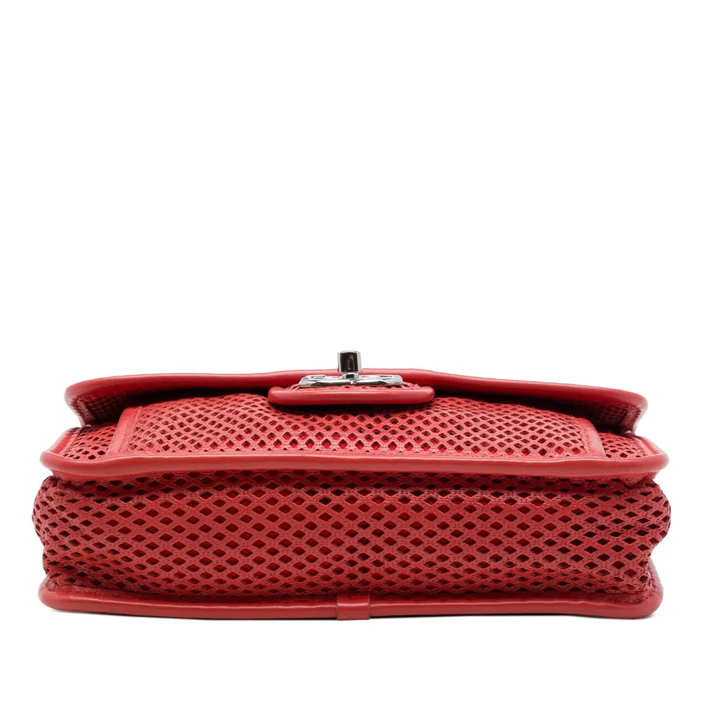Chanel Small Perforated Calfskin Up In The Air Flap Red Leather Very good - Inside View