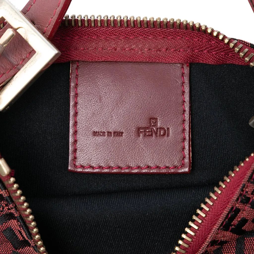 Fendi Zucchino Canvas Handbag Red Very good - Box View