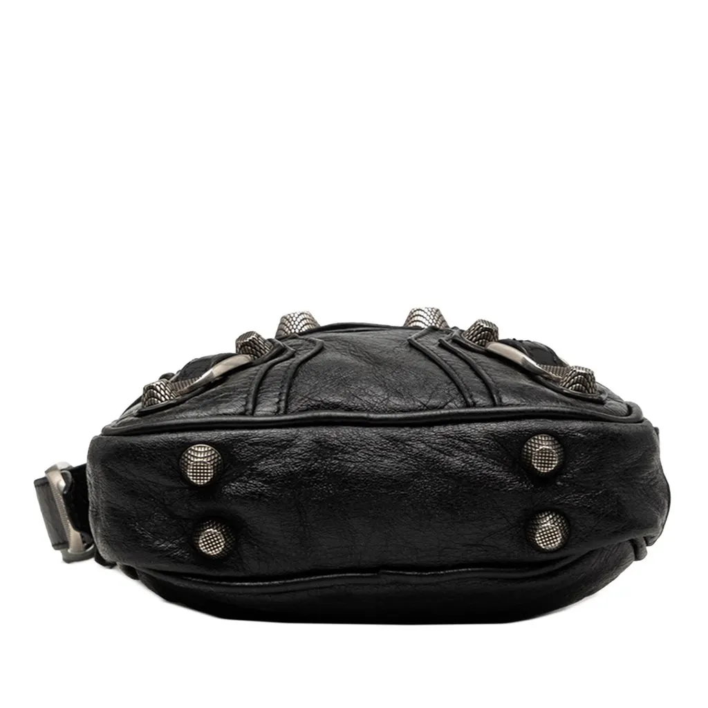 Balenciaga Lambskin Motocross Le Cagole Messenger Bag Black Leather Very good - Inside View