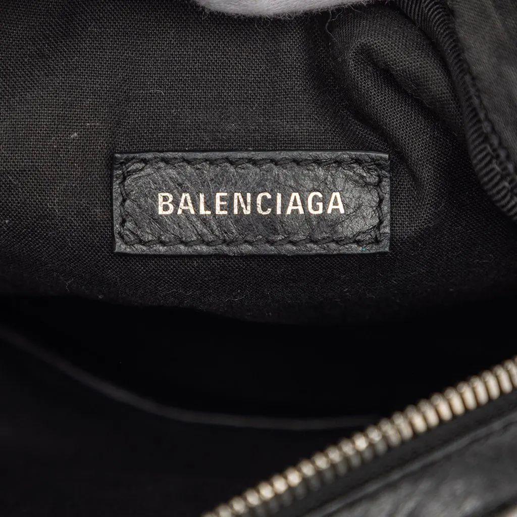 Balenciaga Lambskin Motocross Le Cagole Messenger Bag Black Leather Very good - Box View