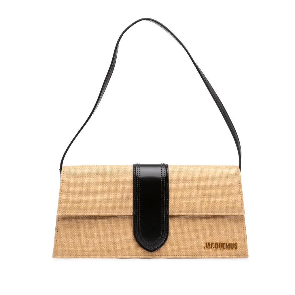 Jacquemus Raffia Le Bambino Long Shoulder Bag Beige Very good - Front View