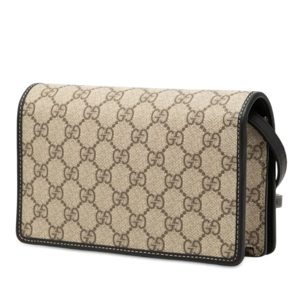 Gucci GG Supreme Web Crossbody Beige Very good - Back View
