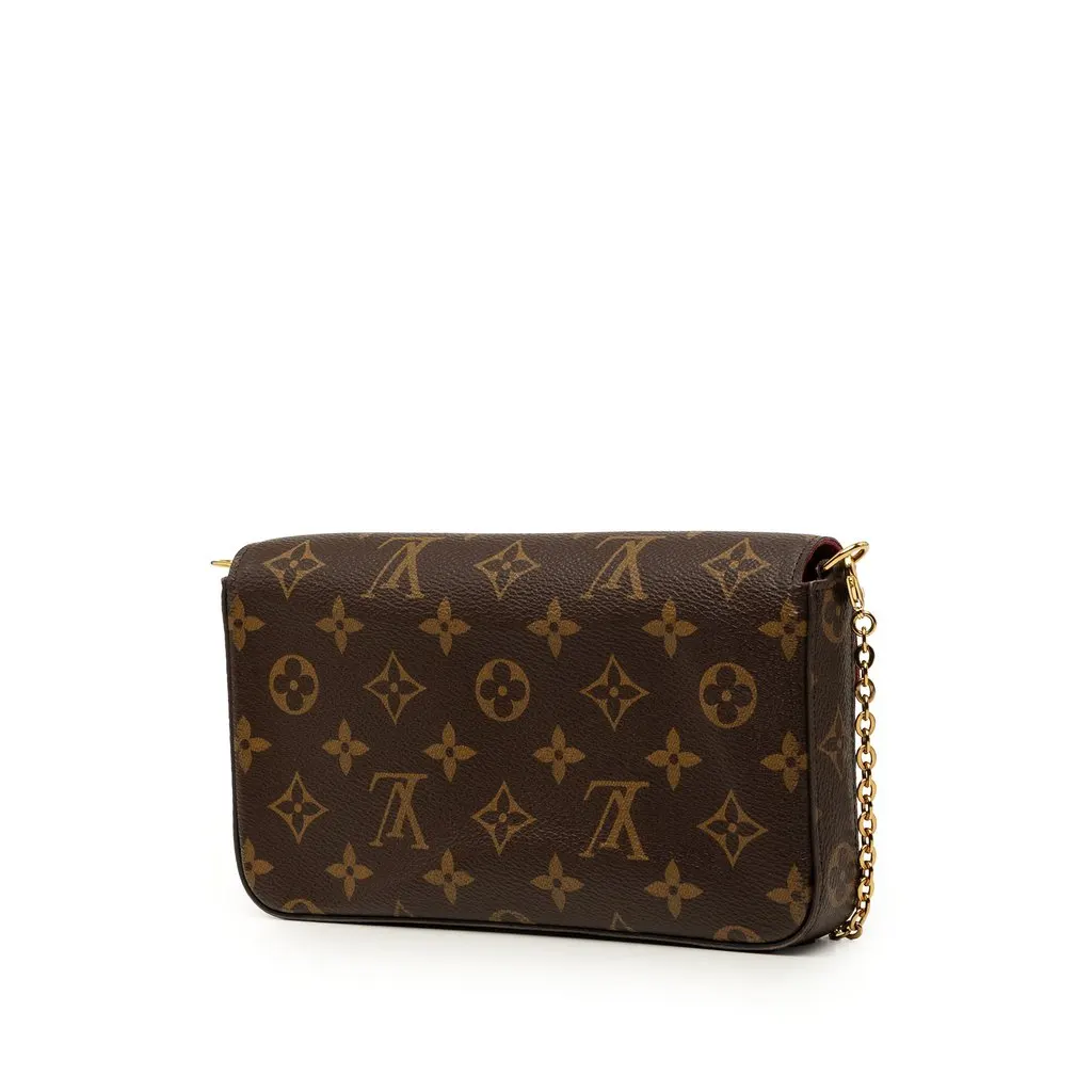 Louis Vuitton Monogram Pochette Felicie Brown Canvas Very good - Back View