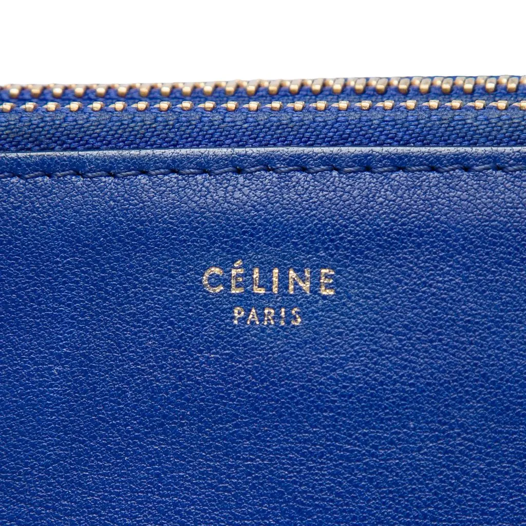 Celine Small Lambskin Trio Crossbody Blue Leather Very good - Box View