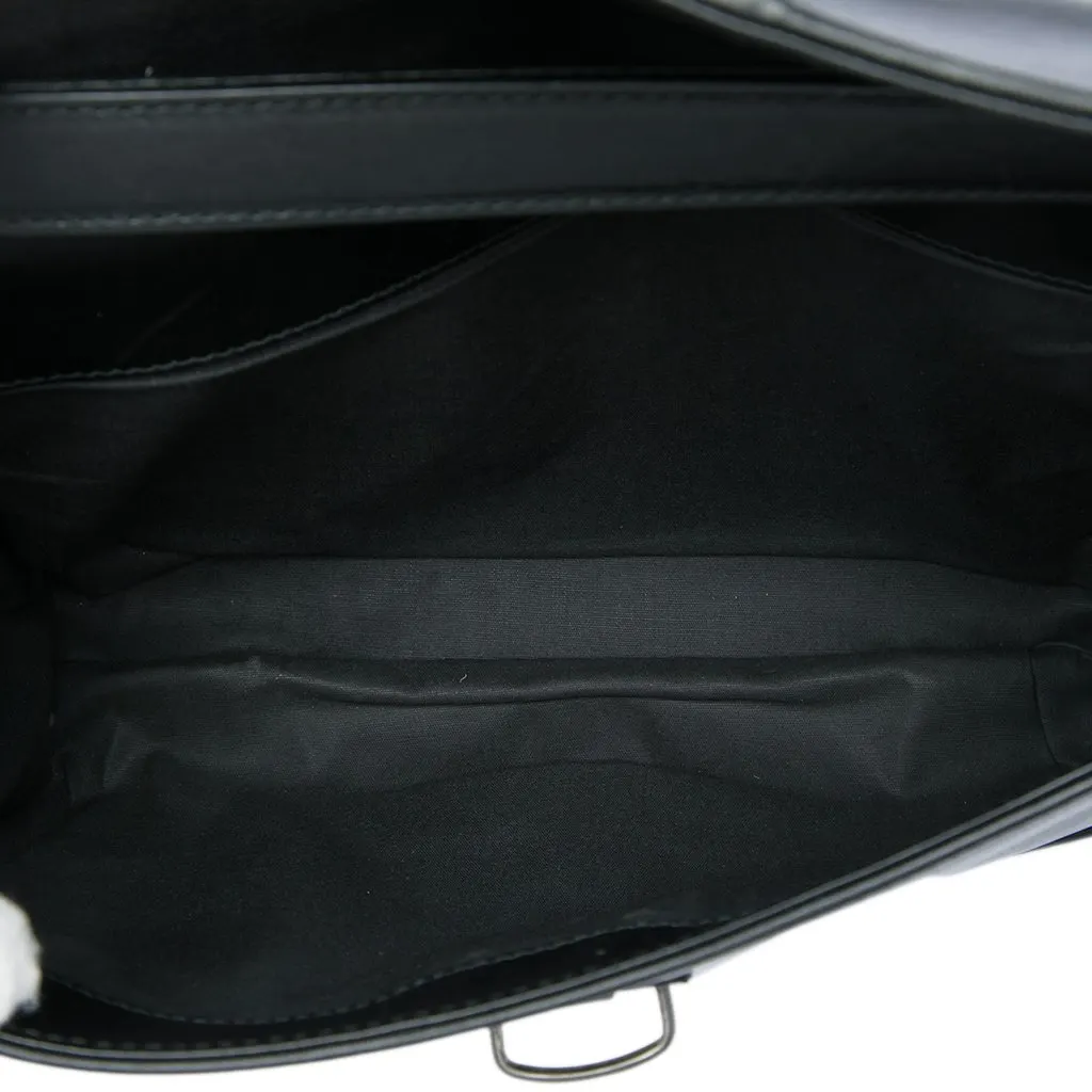 Bottega Veneta Intrecciato Trimmed Nappa Slide Lock Clutch Black Leather Very good - Model View