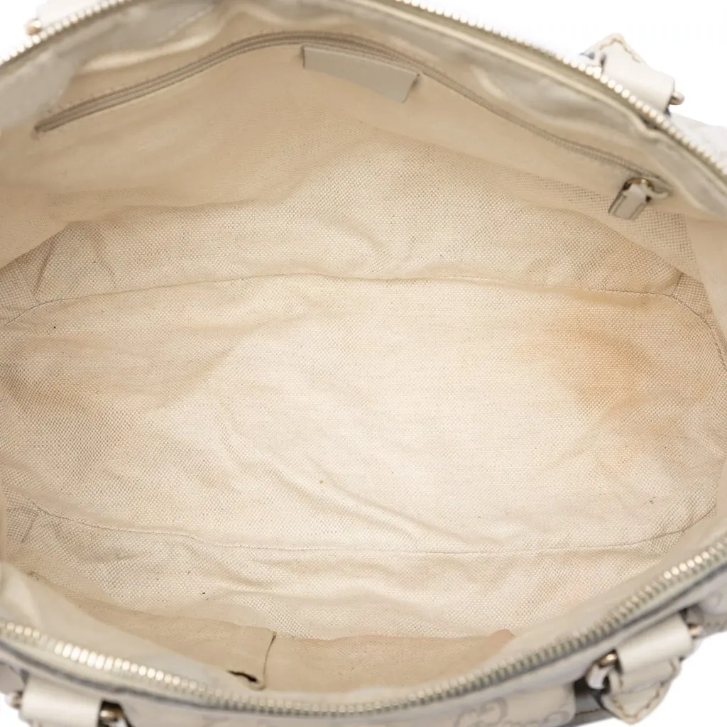 Gucci Guccissima Sukey Satchel White Leather Very good - Model View