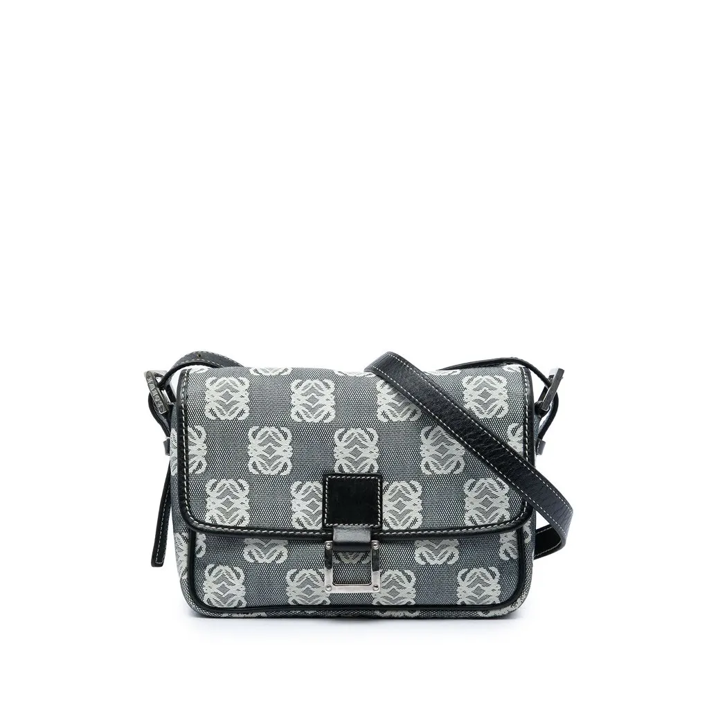 Loewe Anagram Canvas Flap Crossbody Grey Canvas Very good - Front View