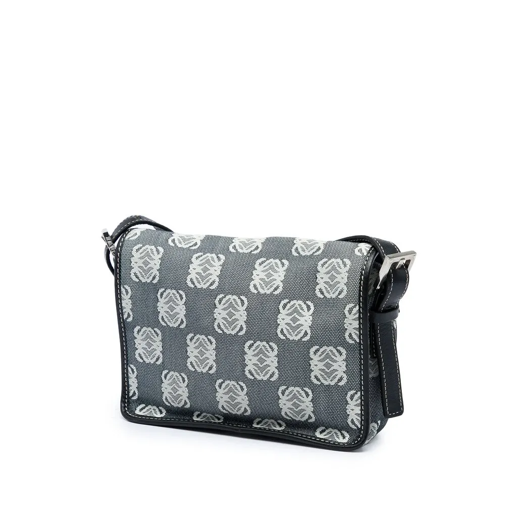 Loewe Anagram Canvas Flap Crossbody Grey Canvas Very good - Back View