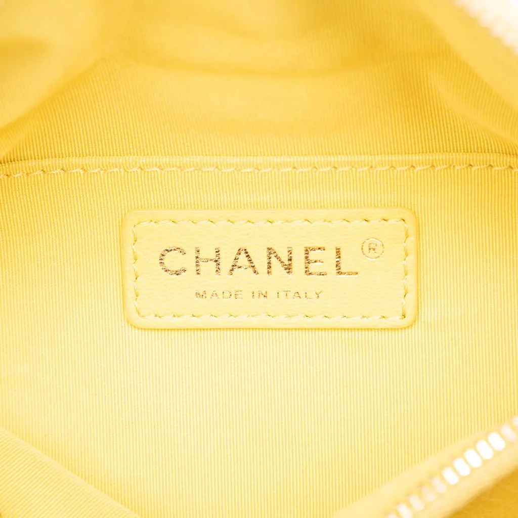 Chanel Quilted Lambskin Classic Bi Waist Bag Yellow Leather Very good - Box View
