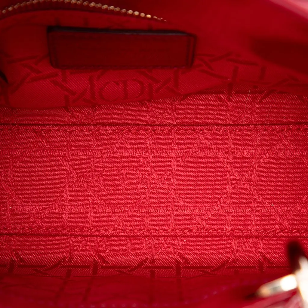 Dior Mini Patent Cannage Lady Dior Red Leather Very good - Model View