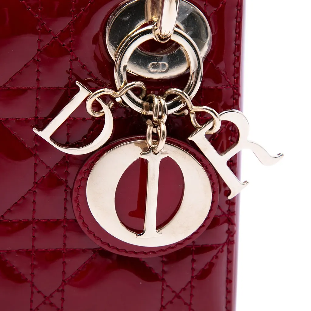 Dior Mini Patent Cannage Lady Dior Red Leather Very good - Box View