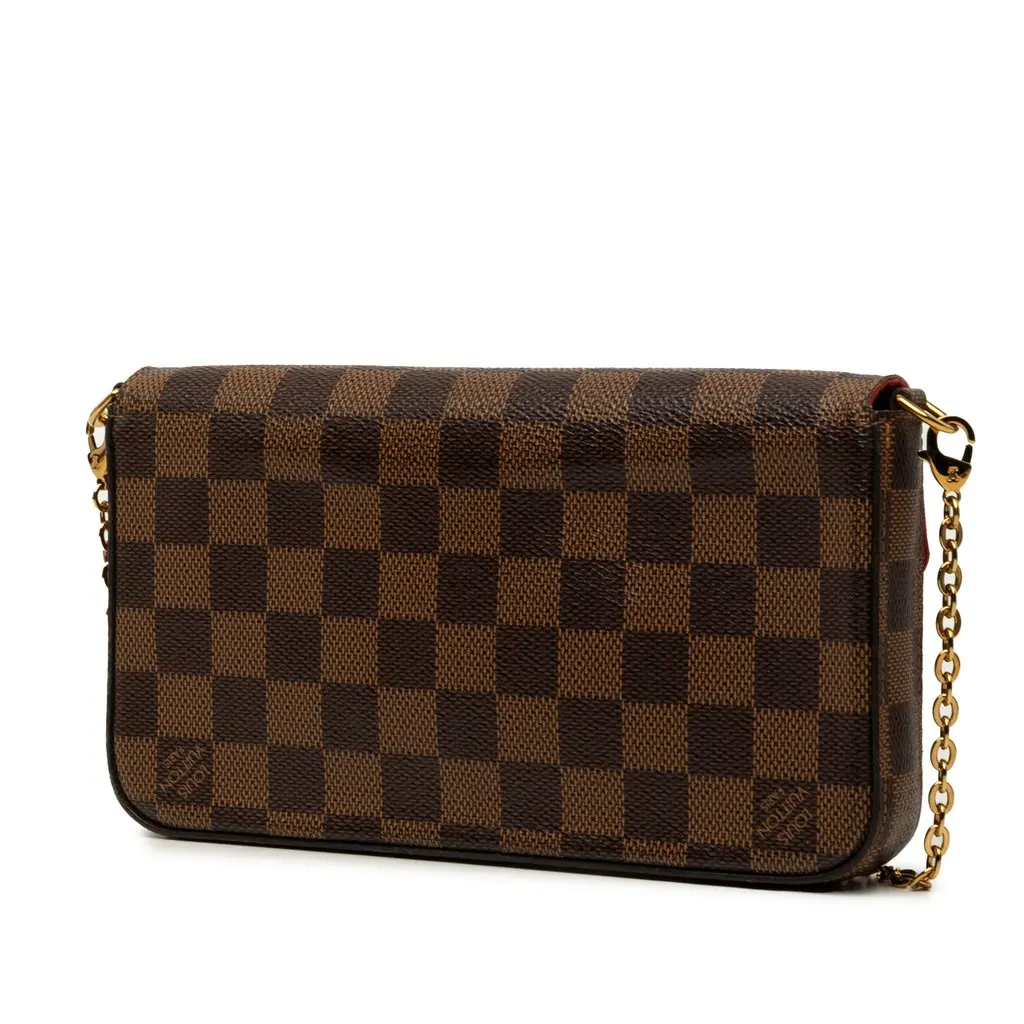 Louis Vuitton Damier Ebene Pochette Felicie Brown Very good - Back View