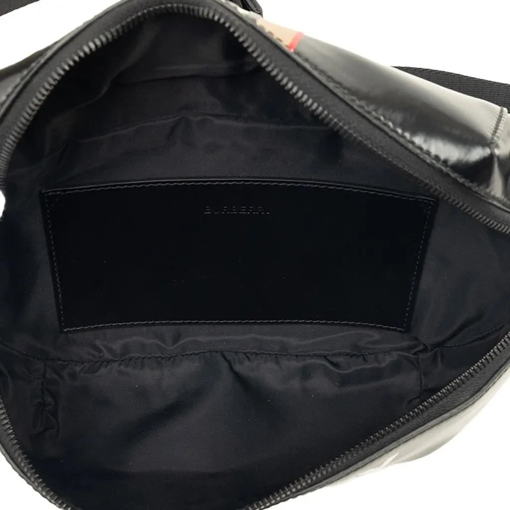Burberry Coated Canvas Icon Stripe Sonny Belt Bag Black Very good - Model View