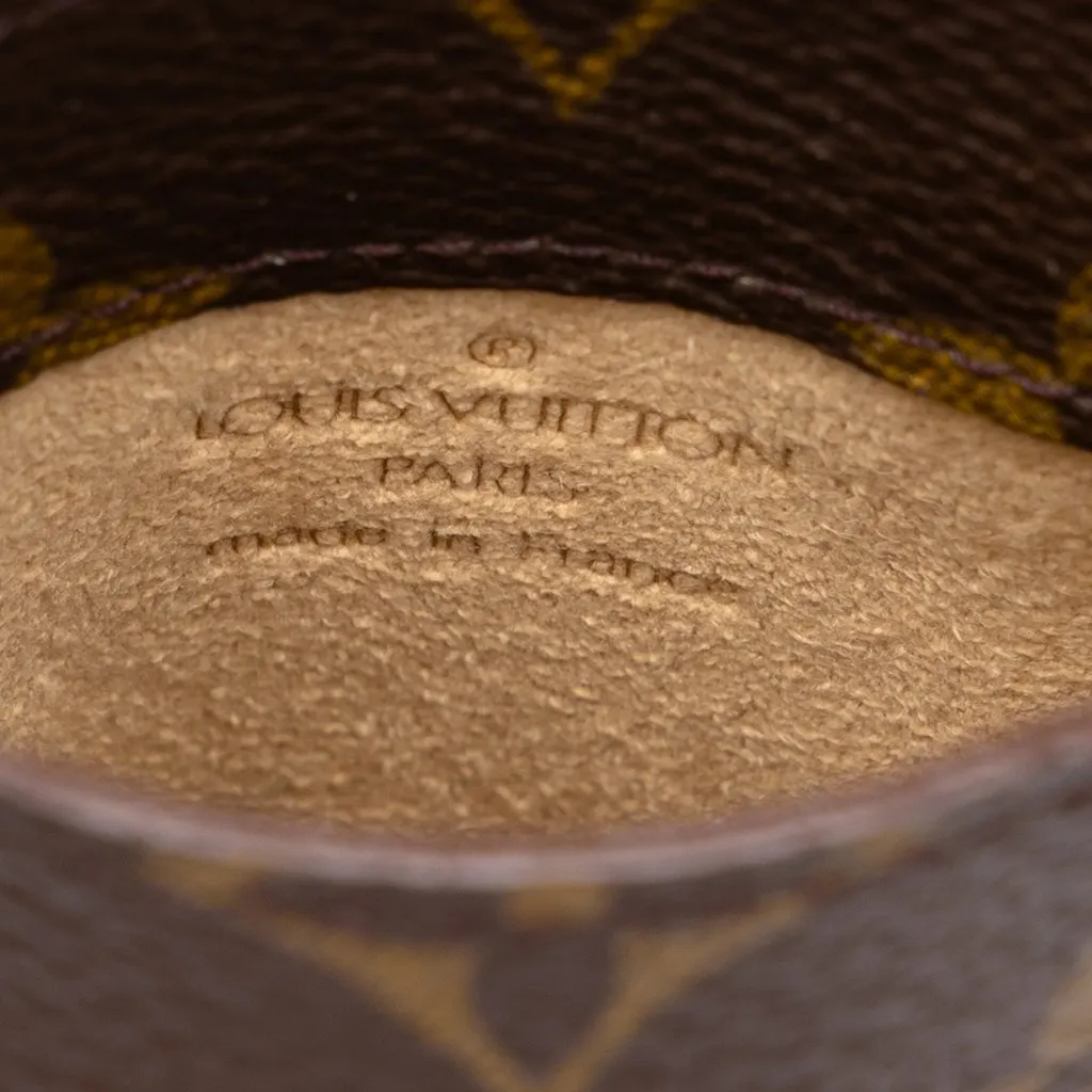 Louis Vuitton Monogram Etui a Lunettes Simple Eyeglass Case Brown Canvas Good - Box View