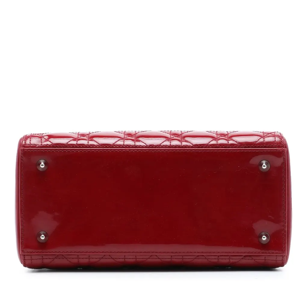 Dior Medium Patent Cannage Lady Dior Red Leather Very good - Inside View
