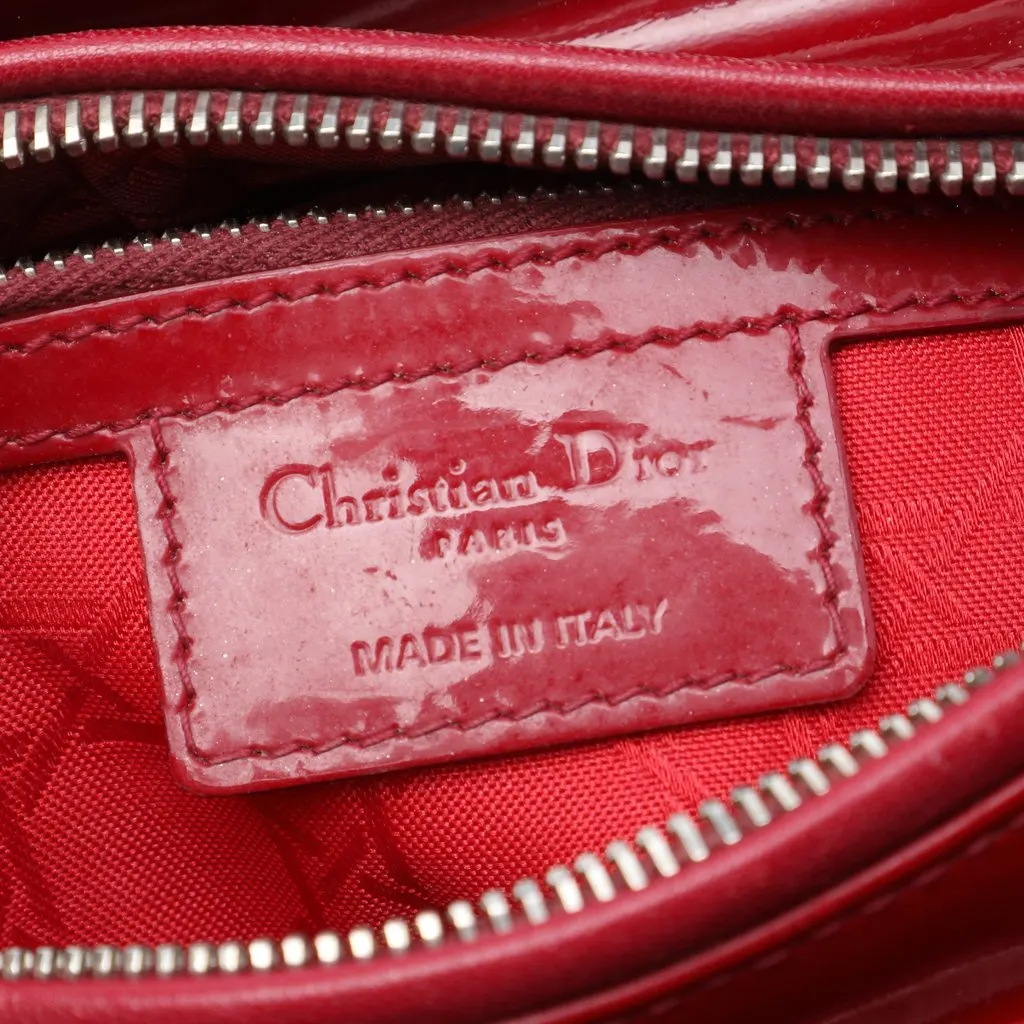Dior Medium Patent Cannage Lady Dior Red Leather Very good - Box View