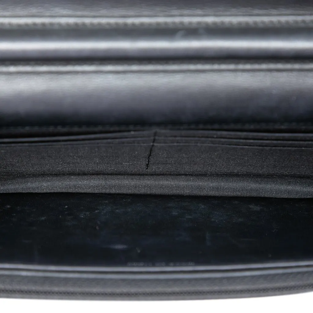 Chanel Quilted Lambskin Boy Wallet On Chain Black Leather Very good - Model View