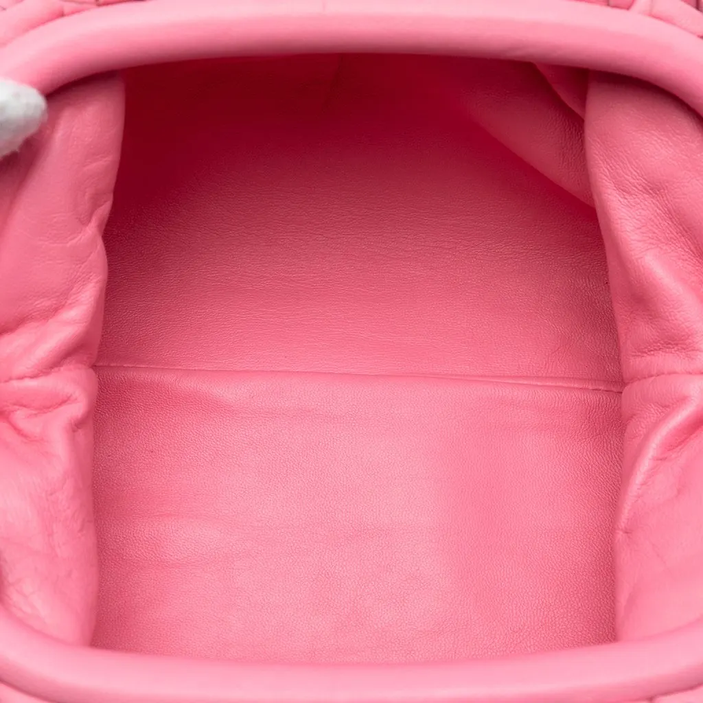 Bottega Veneta Nappa Intrecciato The Mini Pouch Crossbody Pink Leather Very good - Model View