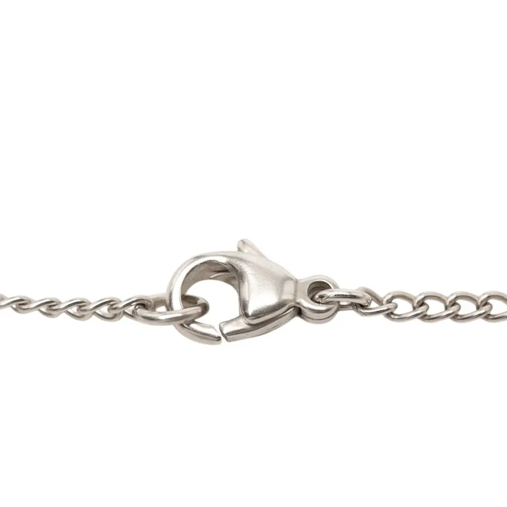 Chanel Brass Plated Resin CC Strawberry Charm Bracelet Silver Metal Very good - Model View