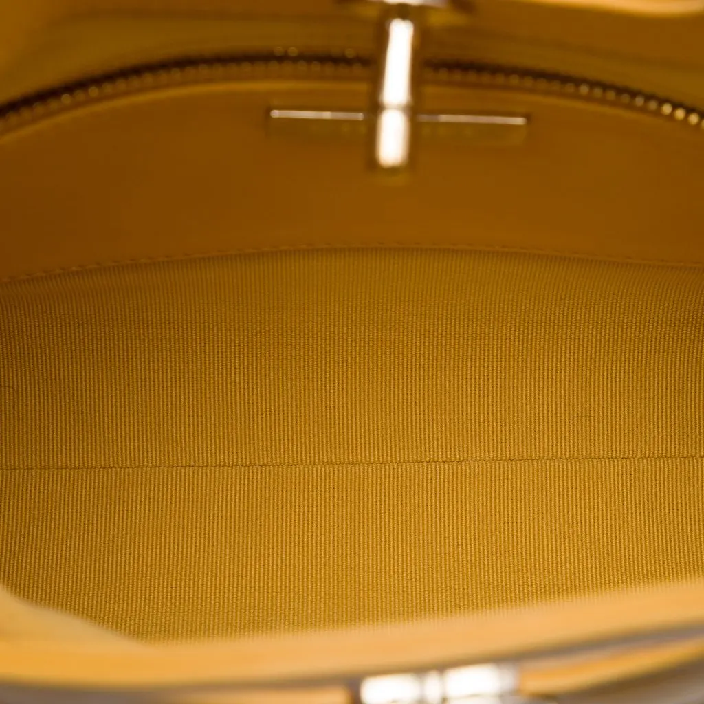 Chanel Mini Shiny Crumpled Calfskin 31 Shopping Bag Yellow Leather Very good - Model View