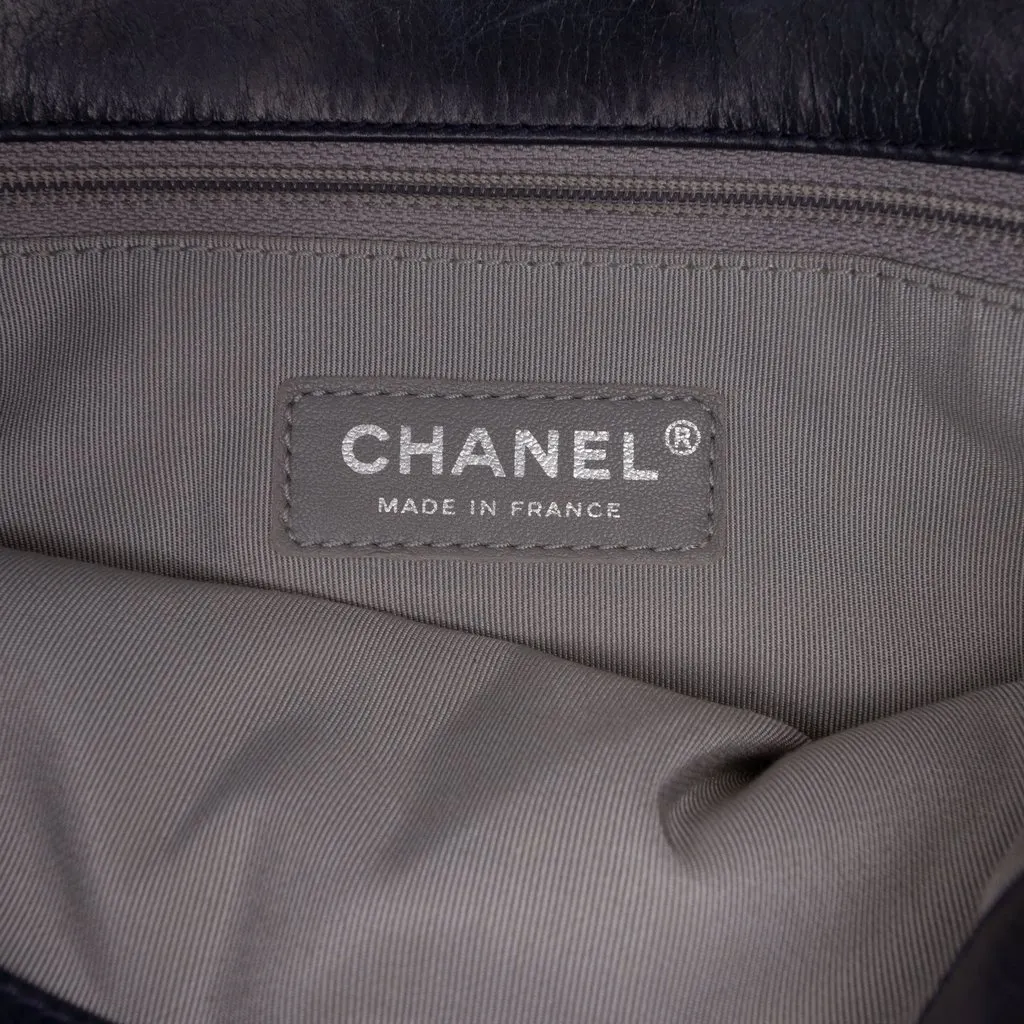 Chanel Large Vertical Quilted Lambskin Stitched Single Flap Blue Leather Very good - Box View